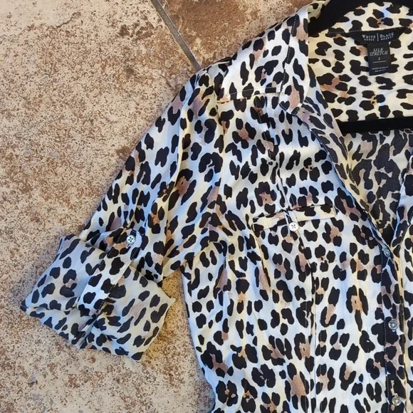 2 Silk WHBM Leopard Blouse - Picture 5 of 8